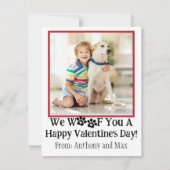 かわいいキッズドッグ写真教室バレンタインデー ノートカード (正面)