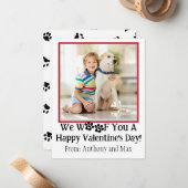 かわいいキッズドッグ写真教室バレンタインデー ノートカード (正面/裏面インサイチュ)