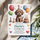 かわいいキッズドッグ6thバースデーパーティー 招待状