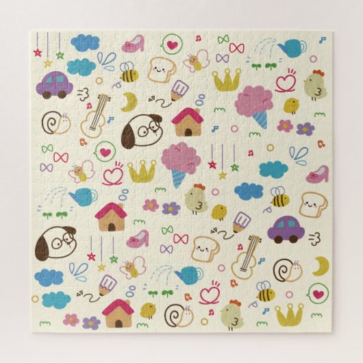 かわいいキッズドードルパターン ジグソーパズル (縦)