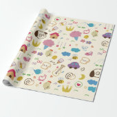 かわいいキッズドードルパターン ラッピングペーパー (アンロールド)