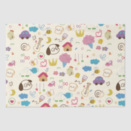 かわいいキッズドードルパターン 薄葉紙