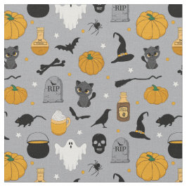 かわいいキッズハロウィングパターン（の模様が）あるレイ ファブリック