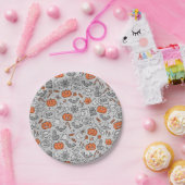 かわいいキッズハロウィンドールパターン ペーパープレート (パーティー)