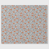 かわいいキッズハロウィンドールパターン ラッピングペーパー (フラット)