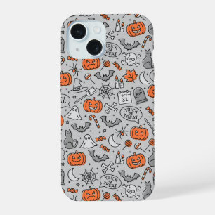 かわいいキッズハロウィンドールパターン iPhone 15ケース