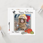 かわいいキッズハロウィンフォトカード カード (正面/裏面インサイチュ)