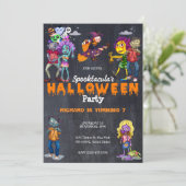 かわいいキッズハロウィン不気味のコスチューム誕生日 招待状 (スタンド正面)