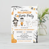 かわいいキッズハロウィーンの衣装バースデーパーティー 招待状 (スタンド正面)