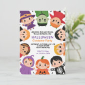 かわいいキッズハロウィーンの衣装パーティの招待状 招待状 (スタンド正面)