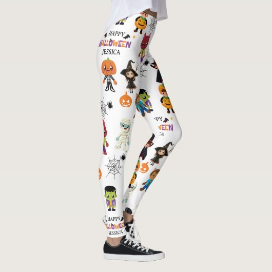 かわいいキッズハロウィーンの衣装パーティー柄 レギンス (右)