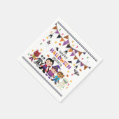 かわいいキッズハロウィーンの衣装パーティー スタンダードカクテルナプキン (角)