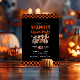 かわいいキッズハロウィーンの衣装パーティー 招待状