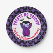 かわいいキッズハロウィーンモンスターズパーティー ペーパープレート (正面)