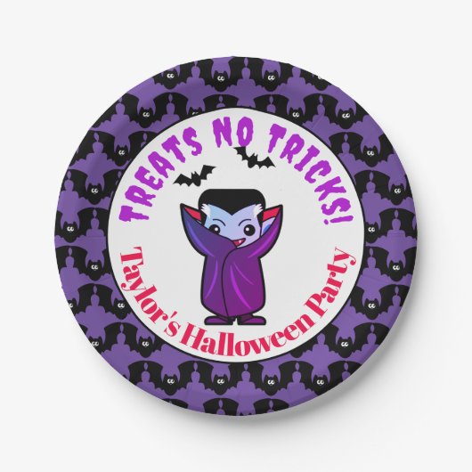 かわいいキッズハロウィーンモンスターズパーティー ペーパープレート (正面)