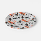 かわいいキッズハロウィーン紙プレートグレー ペーパープレート (アングル)