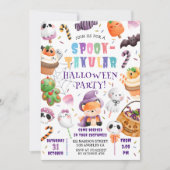 かわいいキッズハロウィーン衣装パーティー水色 招待状 (正面)