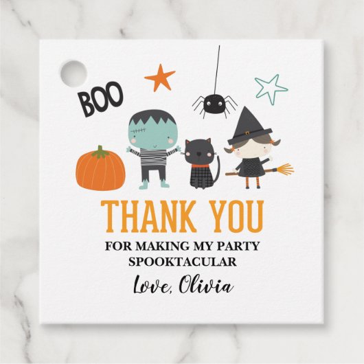 かわいいキッズハロウィーン誕生日パーティーありがとう フェイバータグ (正面)