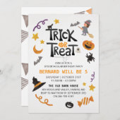 かわいいキッズハロウィーン誕生日パーティーの招待状 招待状 (正面/裏面)