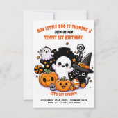 かわいいキッズハロウィーン1歳の誕生日招待状 招待状 (正面)