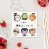 かわいいキッズハローウィンパーティ水彩不気味 スタンダードカクテルナプキン (インサイチュ)
