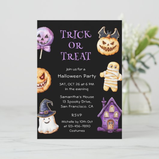 かわいいキッズハローウィンパーティ 招待状 (スタンド正面)