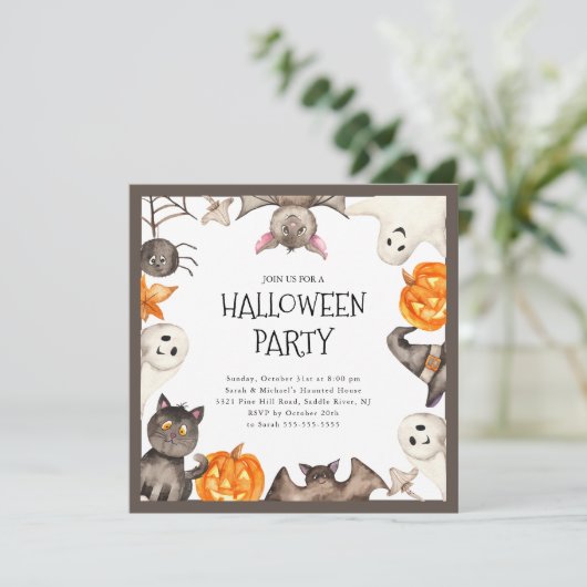 かわいいキッズハローウィンパーティ 招待状 (スタンド正面)