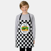 かわいいキッズハンバーガーの名前 エプロン (着用した状態)