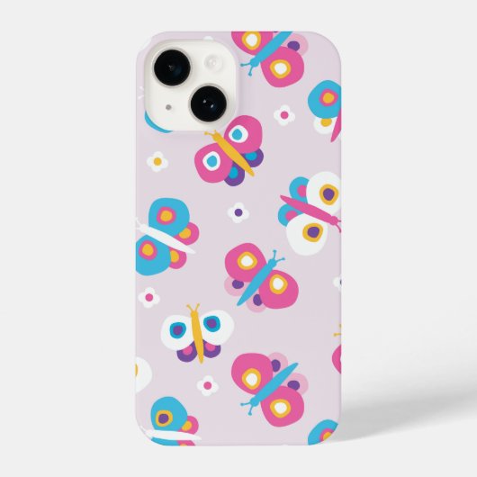 かわいいキッズバタフライパターン iPhoneケース (裏面)