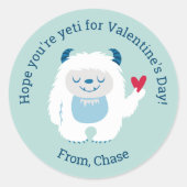 かわいいキッズバレンタインクラシックラウンドステッカー ラウンドシール (正面)