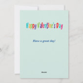 かわいいキッズバレンタインデーの恐竜 シーズンカード (裏面)