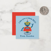 かわいいキッズバレンタインデーロボットノートカード ノートカード (正面/裏面インサイチュ)