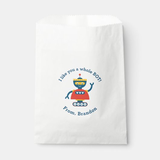 かわいいキッズバレンタインデーロボット フェイバーバッグ (正面)