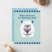 かわいいキッズバレンタインモンスターホリデーカード ノートカード (正面/裏面インサイチュ)