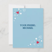 かわいいキッズバレンタインモンスターホリデーカード ノートカード (裏面)