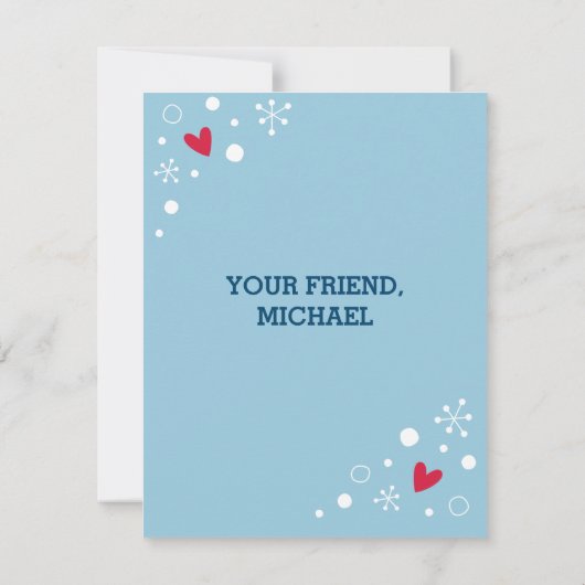 かわいいキッズバレンタインモンスターホリデーカード ノートカード (裏面)