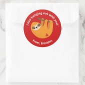 かわいいキッズバレンタイン ラウンドシール (バッグ)