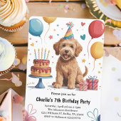かわいいキッズパピードッグ7thバースデーパーティー 招待状