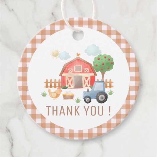 かわいいキッズファーム動物誕生日ありがとう フェイバータグ (正面)