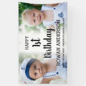 かわいいキッズフォトコラージュ任意の年齢の誕生日パーティー 横断幕 (縦)