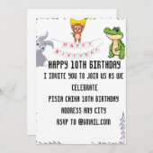 かわいいキッズフローラ誕生日招待状 | ガーデンパーツ シーズンカード (正面/裏面)