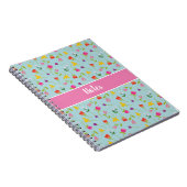 かわいいキッズフローラ「ノート」ノートパソパーソナライズされたック ノートブック (右側)