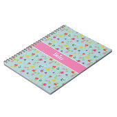 かわいいキッズフローラ「ノート」ノートパソパーソナライズされたック ノートブック (左側)