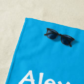 かわいいキッズブルーゲッコ(トカゲ)名前おもしろい引用文 ビーチタオル (インサイチュ)