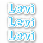 かわいいキッズブルー名ステッカー シール (正面)