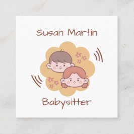 かわいいキッズベビーシッターQRコードベビー スクエア名刺