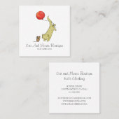 かわいいキッズベビーリテールブティックキャットマウスバルーン スクエア名刺 (正面/裏面)