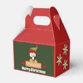 かわいいキッズベーキングペンギンクリスマスクキーボックス フェイバーボックス (裏面サイド)