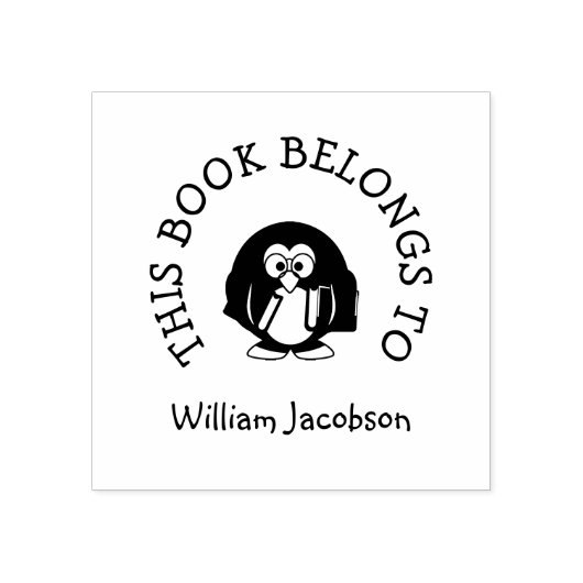 かわいいキッズペンギン本この本は名前に属している ラバースタンプ (インプリント)