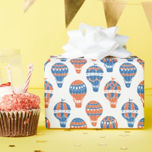 かわいいキッズホットエ飛んでいるアバルーンSTEAMPUNK ラッピングペーパー (誕生日パーティー)